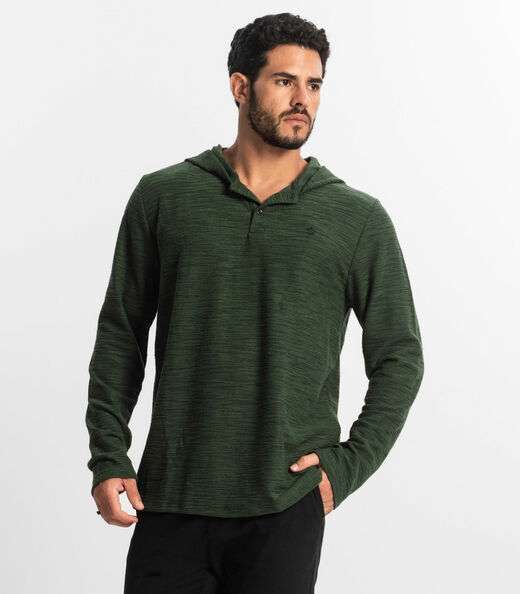 Blusão Masculino Com Capuz Maquinetado Diametro Verde