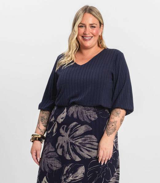 Image_Blusa Canelada Plus Infinita Cor Azul