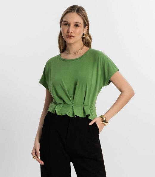 Blusa Feminina Com Pregas Endless Verde