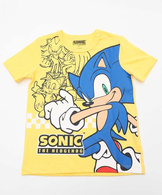 Camiseta Infantil Estampada Sonic Tam 4 a 10