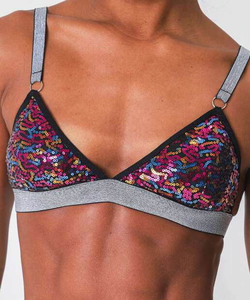 Sutiã Triângulo Sem Bojo Paetê Marisa