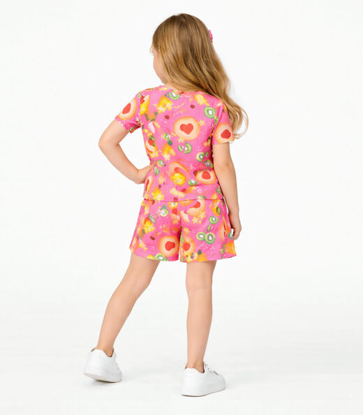 Conjunto Menina Infantil Blusa E Short Select Rosa