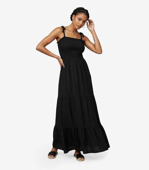 Image_Vestido Longo Feminino De Lastex Duna Liso Select Preto