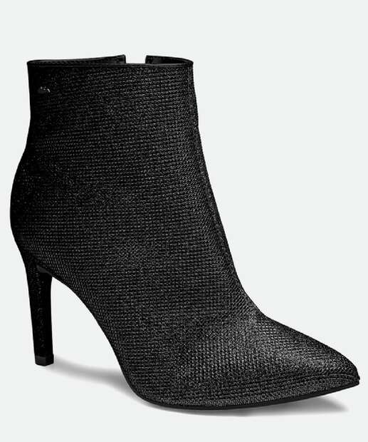 Bota Feminina Cano Curto Brilho Salto Fino Dakota