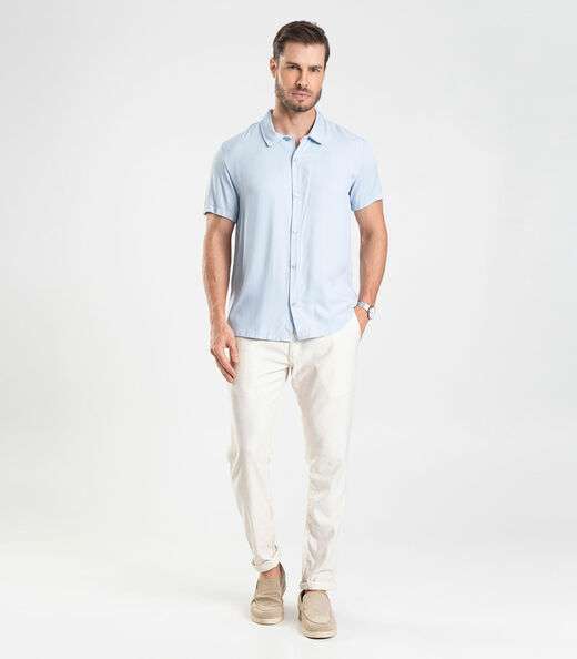 Camisa em Viscolinho Desert Masculina Diametro Azul