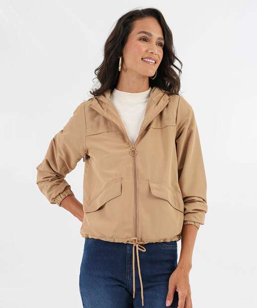 Image_Jaqueta Feminina Corta Vento Capuz Marisa Marrom