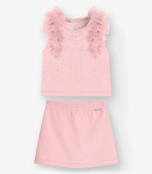 Image_Conjunto Blusa com Shorts Saia Menina Trick Nick Rosa