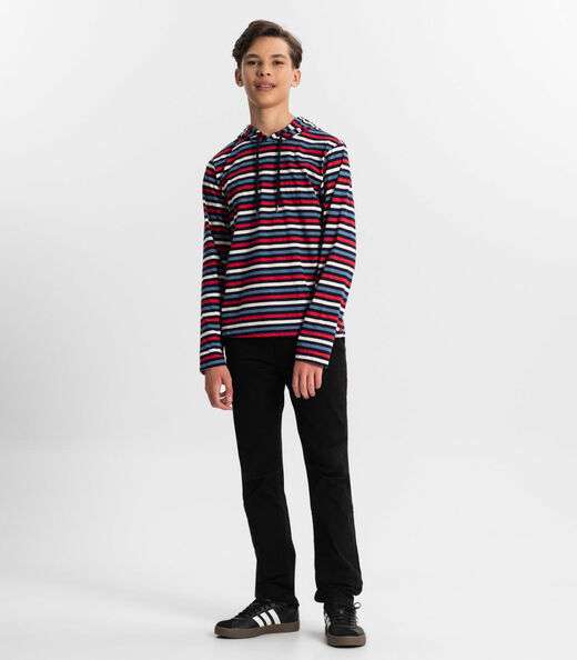 Camiseta Juvenil Menino Listrada Minty Azul