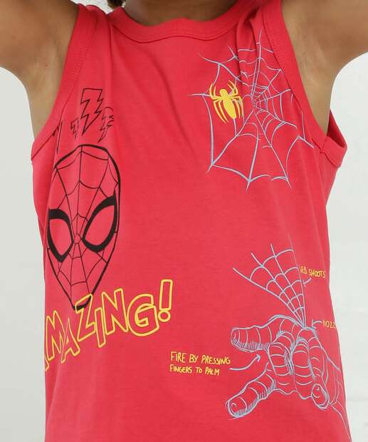 Regata Infantil Homem Aranha Marvel Tam 4 a 10