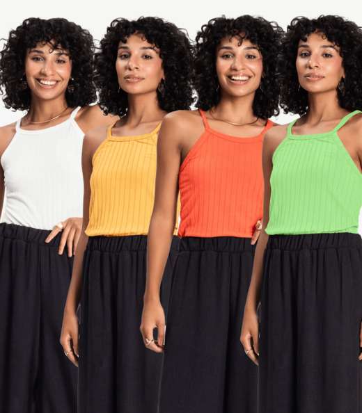 Kit 4 Regatas Femininas Infinita Cor Sortidas