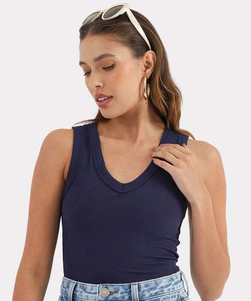 Image_Blusa Regata Feminina Canelada Marisa Azul