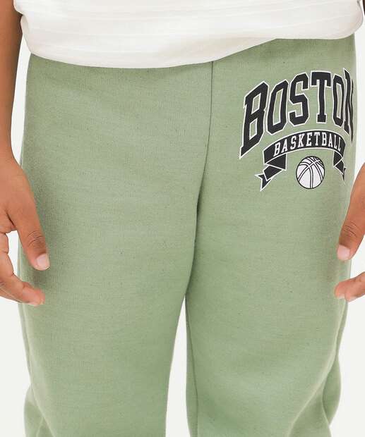 Calça Infantil Jogger Moletom Basquete MR Tam 4 a 10