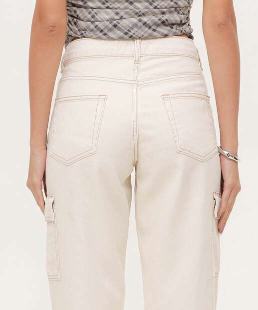 Calça Feminina Sarja Reta Cargo Marisa