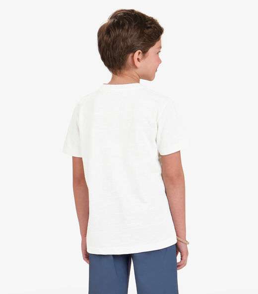 Camiseta Menino em Meia Malha Trick Nick Bege