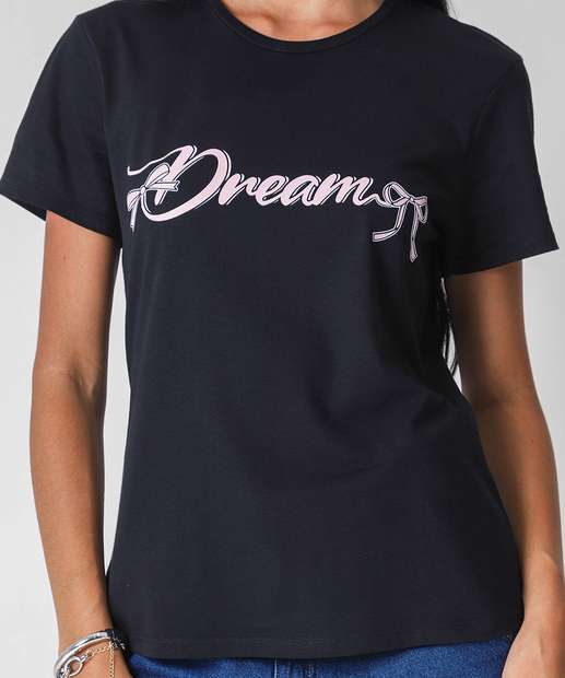 Camiseta Feminina Estampada Marisa Preto