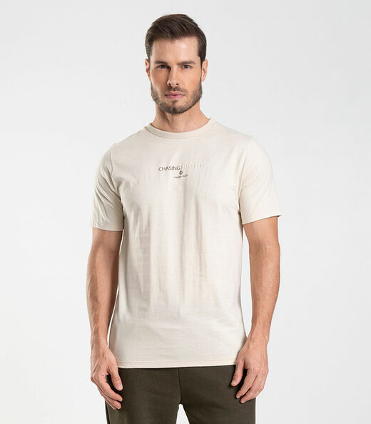 Image_Camiseta Masculina Com Estampa Localizada Diametro Bege
