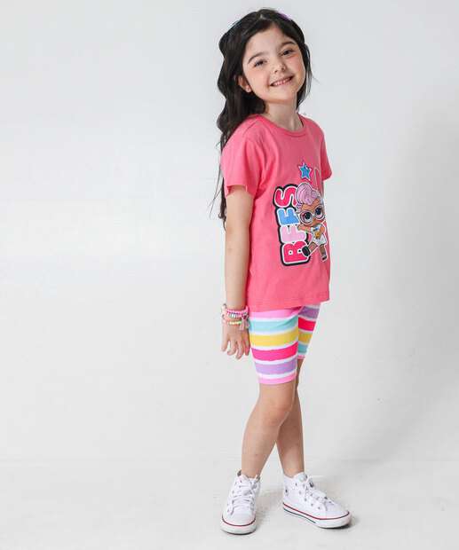 Blusa Infantil Lol e Amigas Tam 4 a 10 Rosa