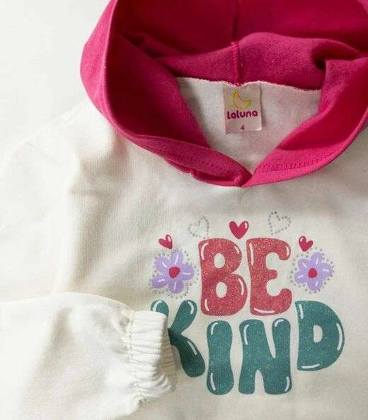 Vestindo Infantil Manga Longa Com Capuz Laluna Branco