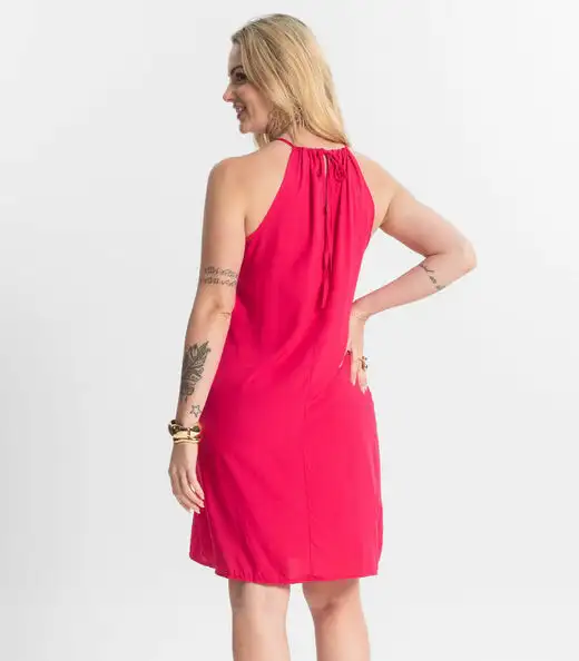 Vestido Feminino Tecido Viscose Select Rosa