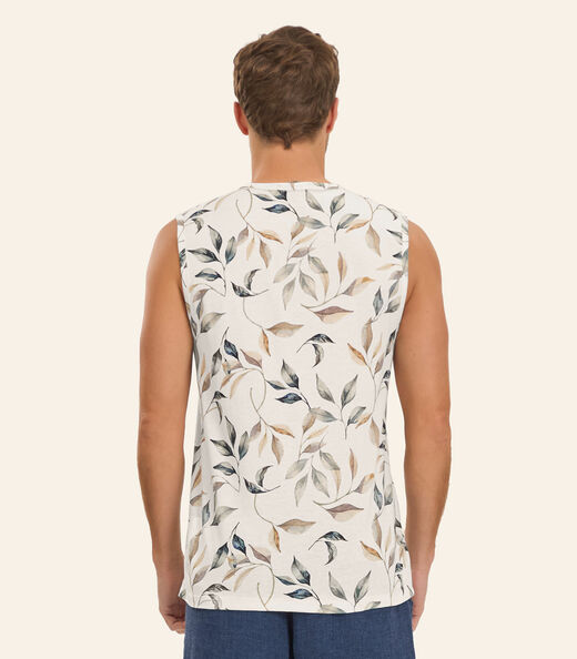 Regata em Meia Malha Masculina Diametro Bege