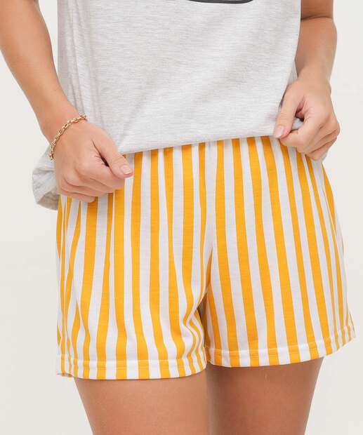 Pijama Feminino Estampado Manga Curta Marisa