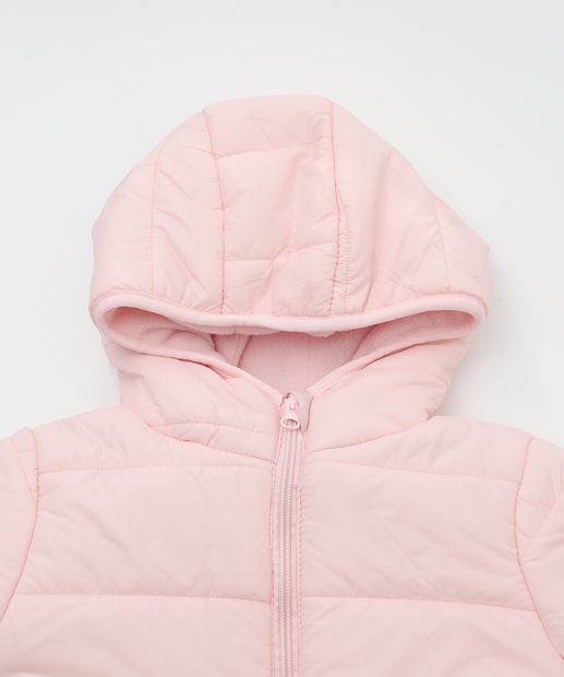 Jaqueta Infantil Puffer Capuz Marisa Tam 4 a 10 Rosa