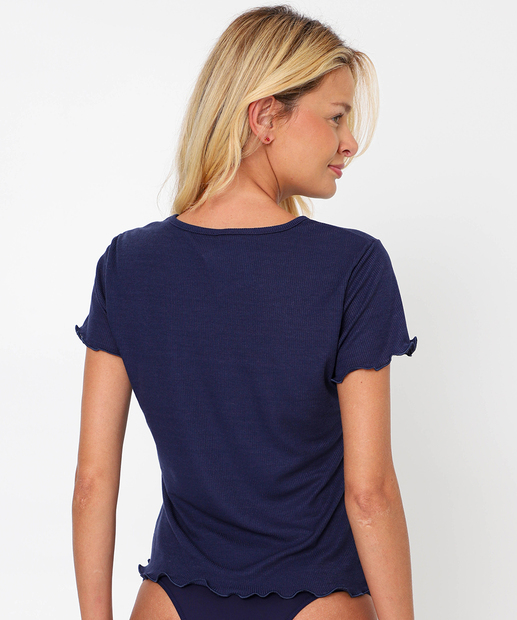 Blusa Pijama Feminino Avulso Marisa Azul