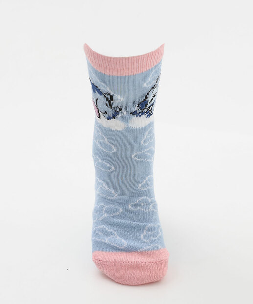 Kit 2 Meias Infantil Estampa Stitch Disney Rosa