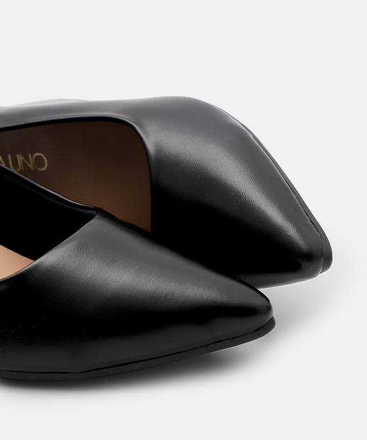 Scarpin Feminino Salto Grosso Via Uno Preto
