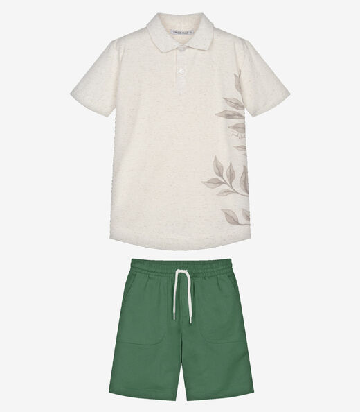 Conjunto Infantil Polo Com Bermuda Trick Nick Verde