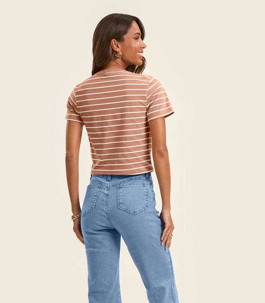 Blusa Feminina em Cotton Leve Rovitex Marrom