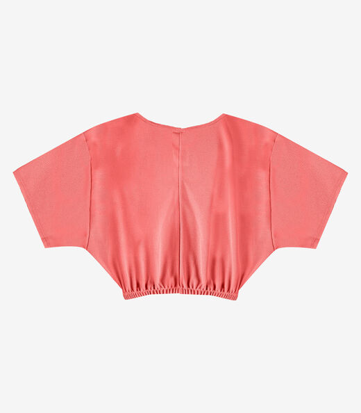 Blusa Feminina Elástico Na Cintura Infinita Cor Laranja