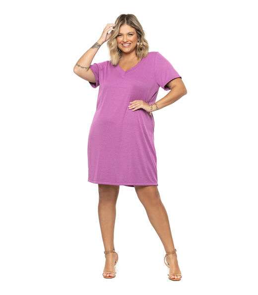 Vestido Plus Size Ribana Secret Glam Roxo