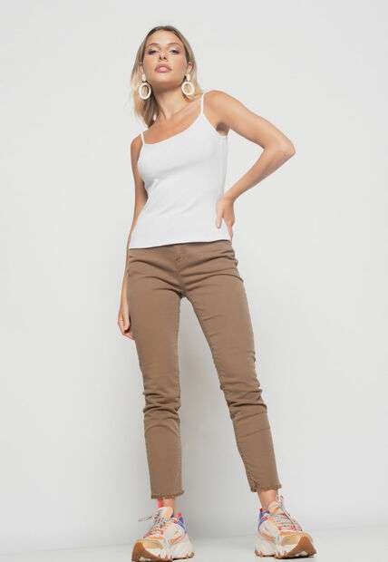 Regata  Alcinha Malha Canelada Branco