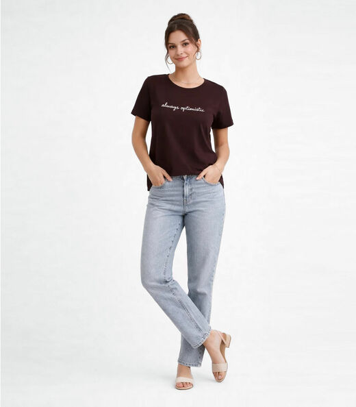 Blusa Feminina com Estampa Infinita Cor Marrom