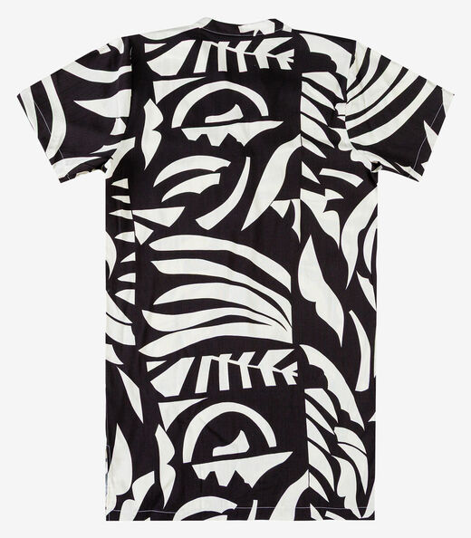 Vestido Curto Estampado Com Peitilho Infinita Cor Bege