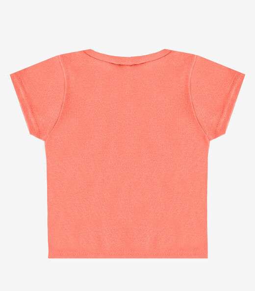 Blusa Básica Infantil Manga Curta Lisa Soletex Laranja