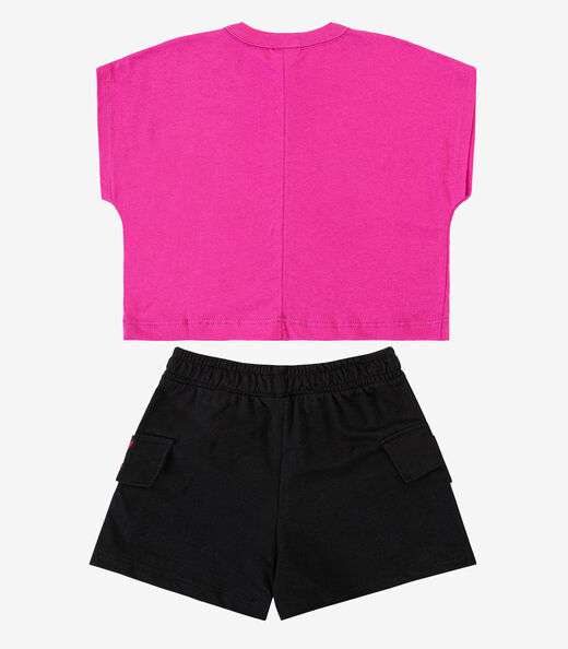 Conjunto Infantil Blusa Com Shorts Rovi Kids Rosa
