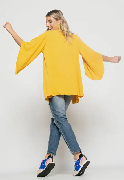 Kimono  Canelado Mostarda Salvatore Fashion