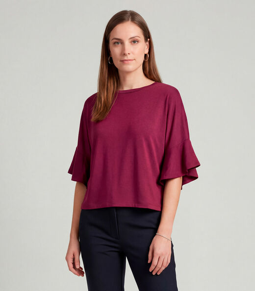 Blusa Feminina em Visco Tricot Infinita Cor Vermelho