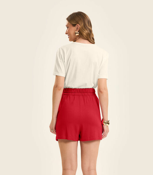 Shorts Feminino Molecotton de Vicose Rovitex Vermelho