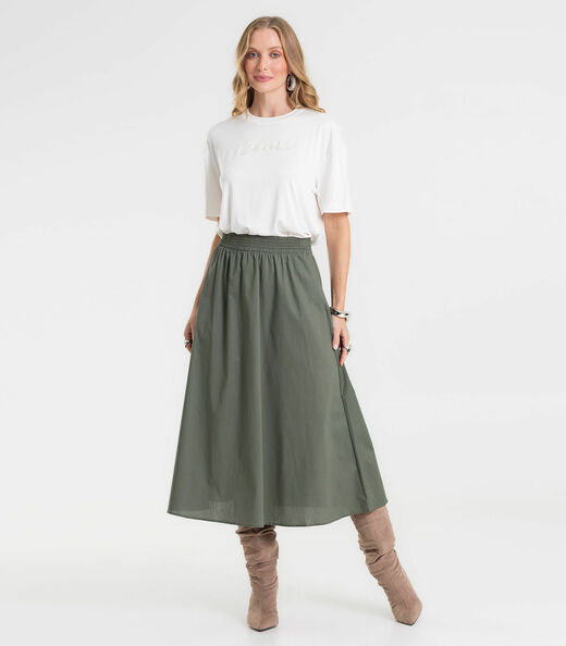 Image_Saia Midi Evasê Feminina Em Popeline Rovitex Verde