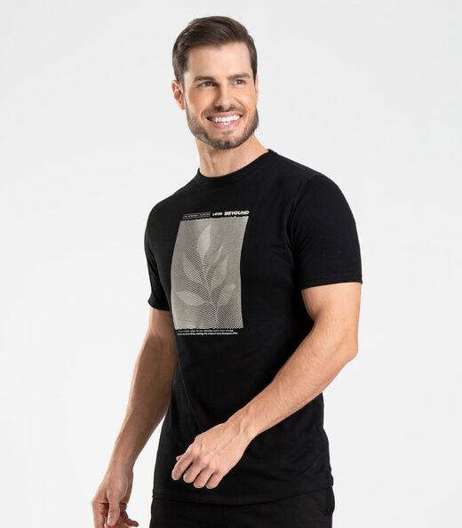 Camiseta Meia Malha Masculina Diametro Preto