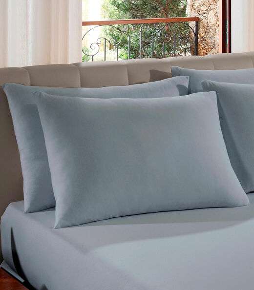 Kit 4 Fronhas em Malha Lisa Vivaldi Cinza