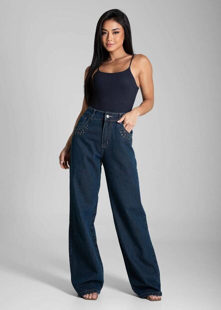Calça Jeans Sawary Wide Leg Petit - 282397