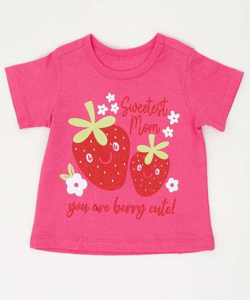 Blusa Infantil Estampa Morangos Marisa Tam 1 a 3