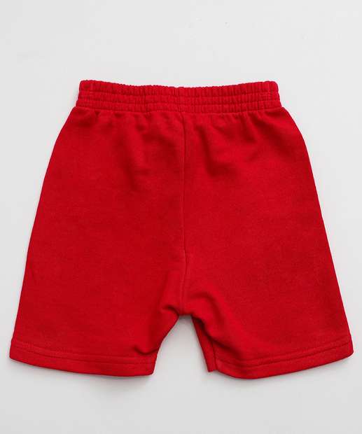 Bermuda Infantil Moletom Marisa Tam 1 a 3 Vermelho