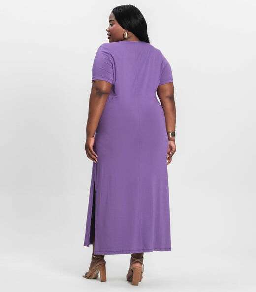 Vestido Feminino Midi Plus Size Infinita Cor Roxo