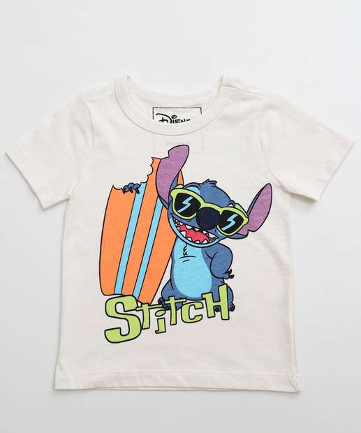 Conjunto Infantil Estampa Stitch Tam 1 a 3 Laranja
