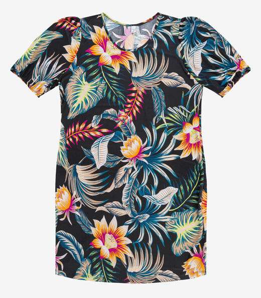 Vestido Malha Fria Plus Infinita Cor Preto